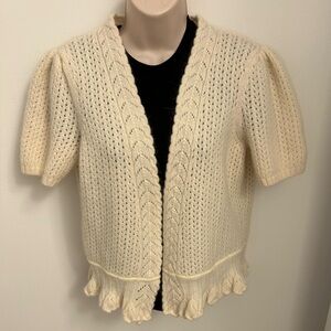 Ann Taylor LOFT Angora & Lambswool Ruffle Cardigan – Size XL NEW